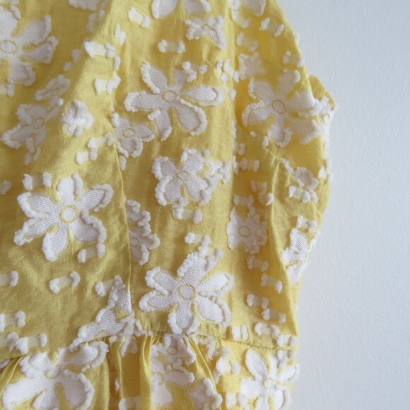 ANTHROPOLOGIE MAEVE Rhonda Textured Midi Dress in Yellow Floral Boho Size US 6 - Picture 5 of 15